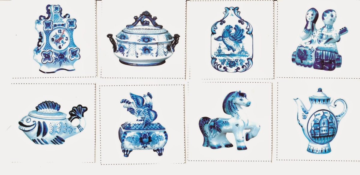 Гжель Золотая роспись чайный сервиз