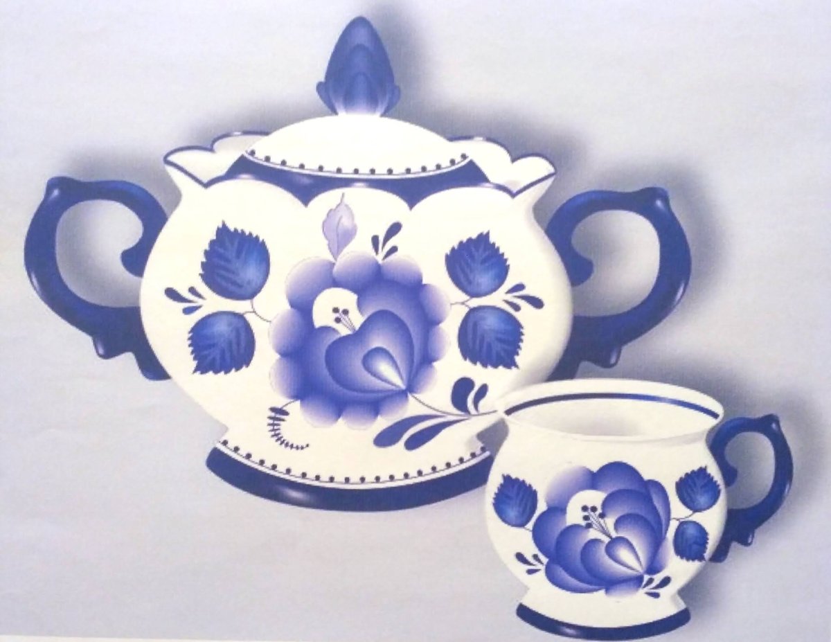 Гжель раскраска для детей