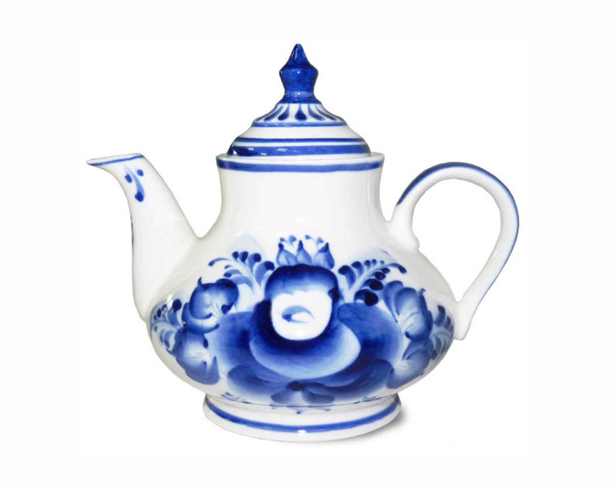 Рисование тарелка Гжель