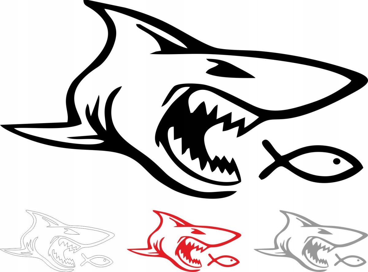 Трафарет акулы на машину
