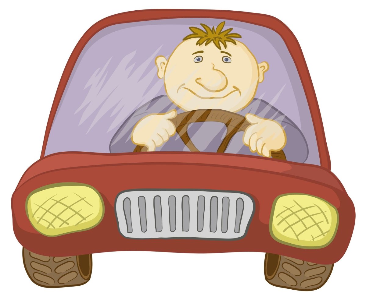 Мультяшка за рулем автомобиля