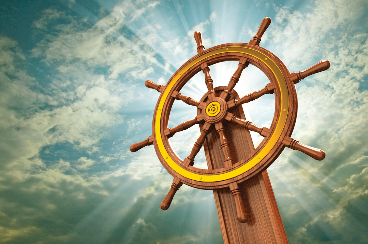 Старинный штурвал корабля