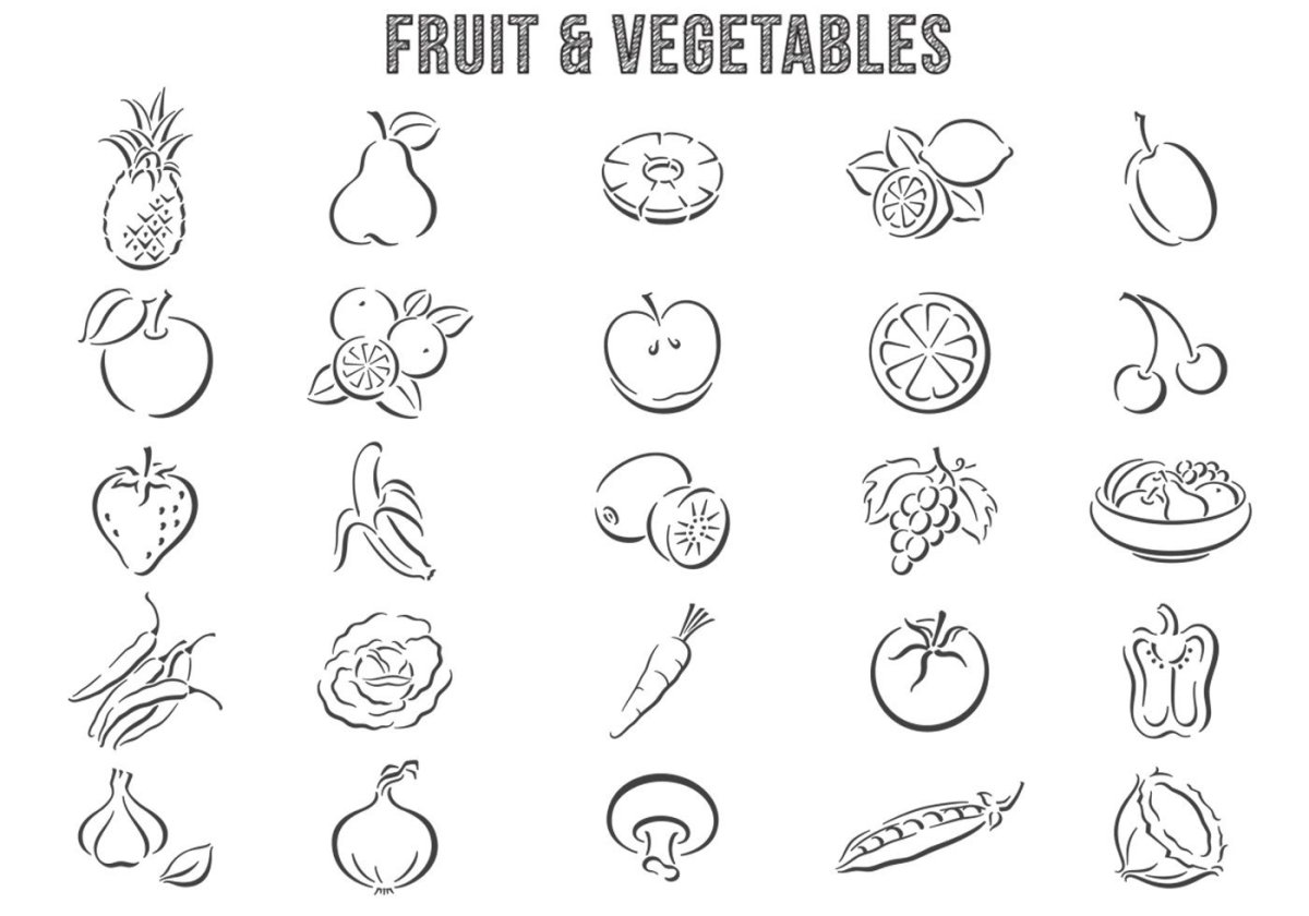 Раскрась только овощи