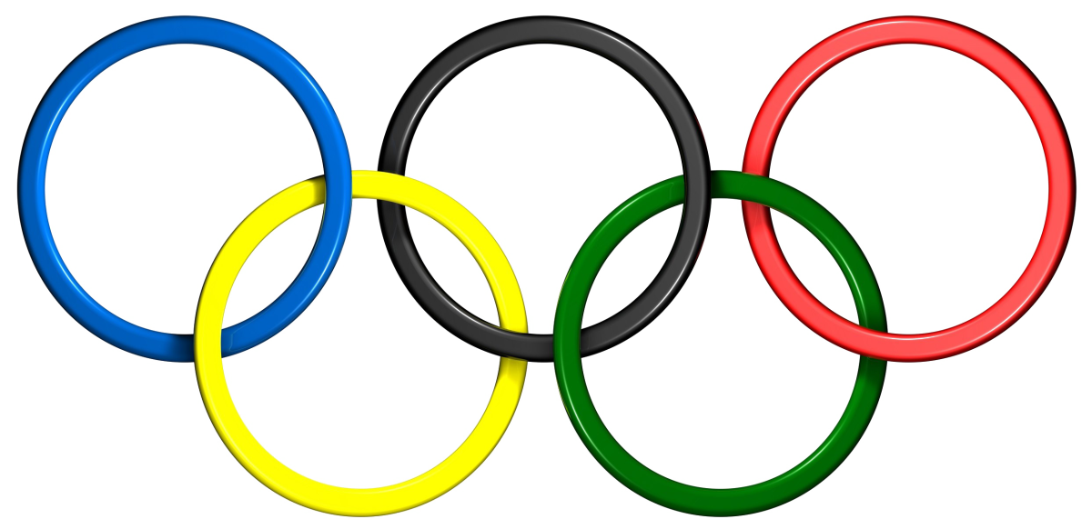Олимпийские кольца на прозрачном фоне
