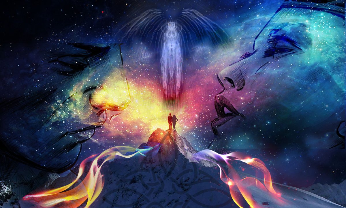 Мужчина и женщина космос