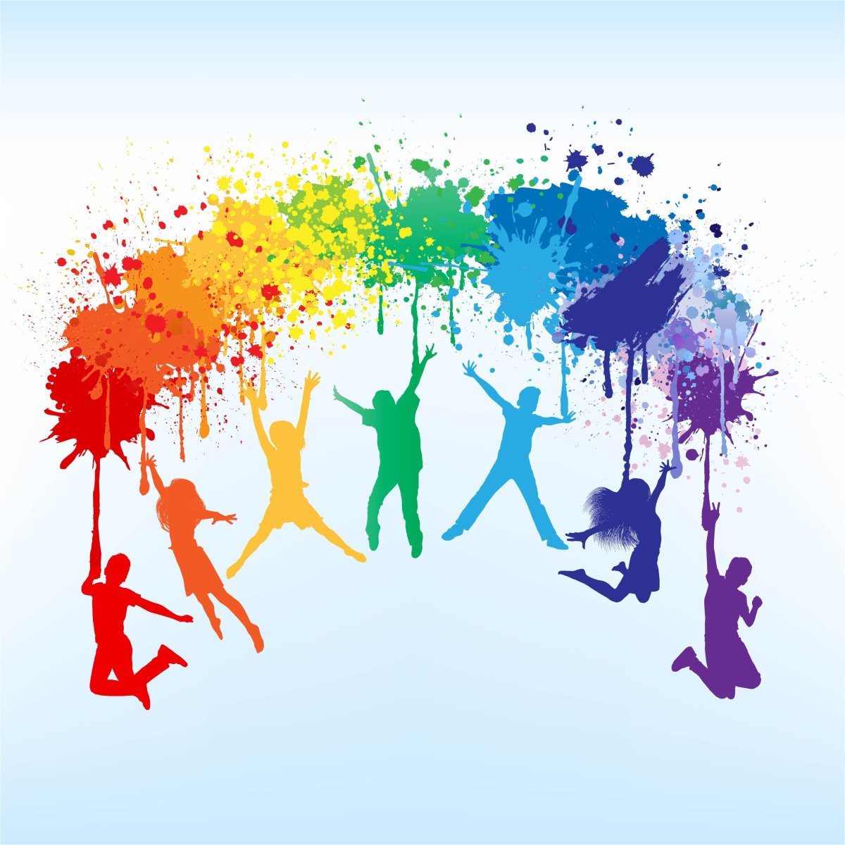 Цветные силуэты людей