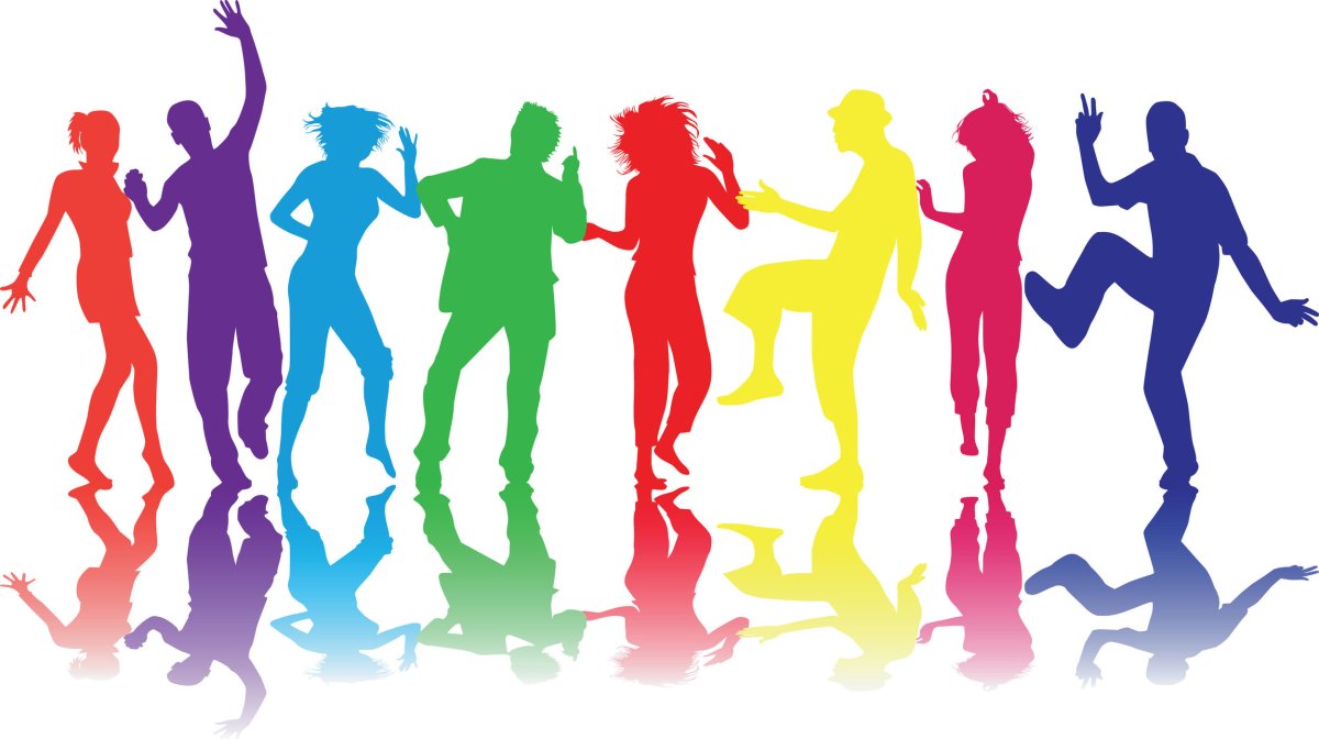 Цветные силуэты людей