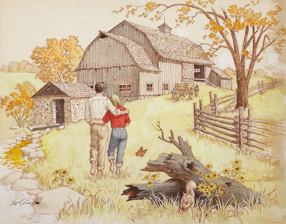 Деревня иллюстрация