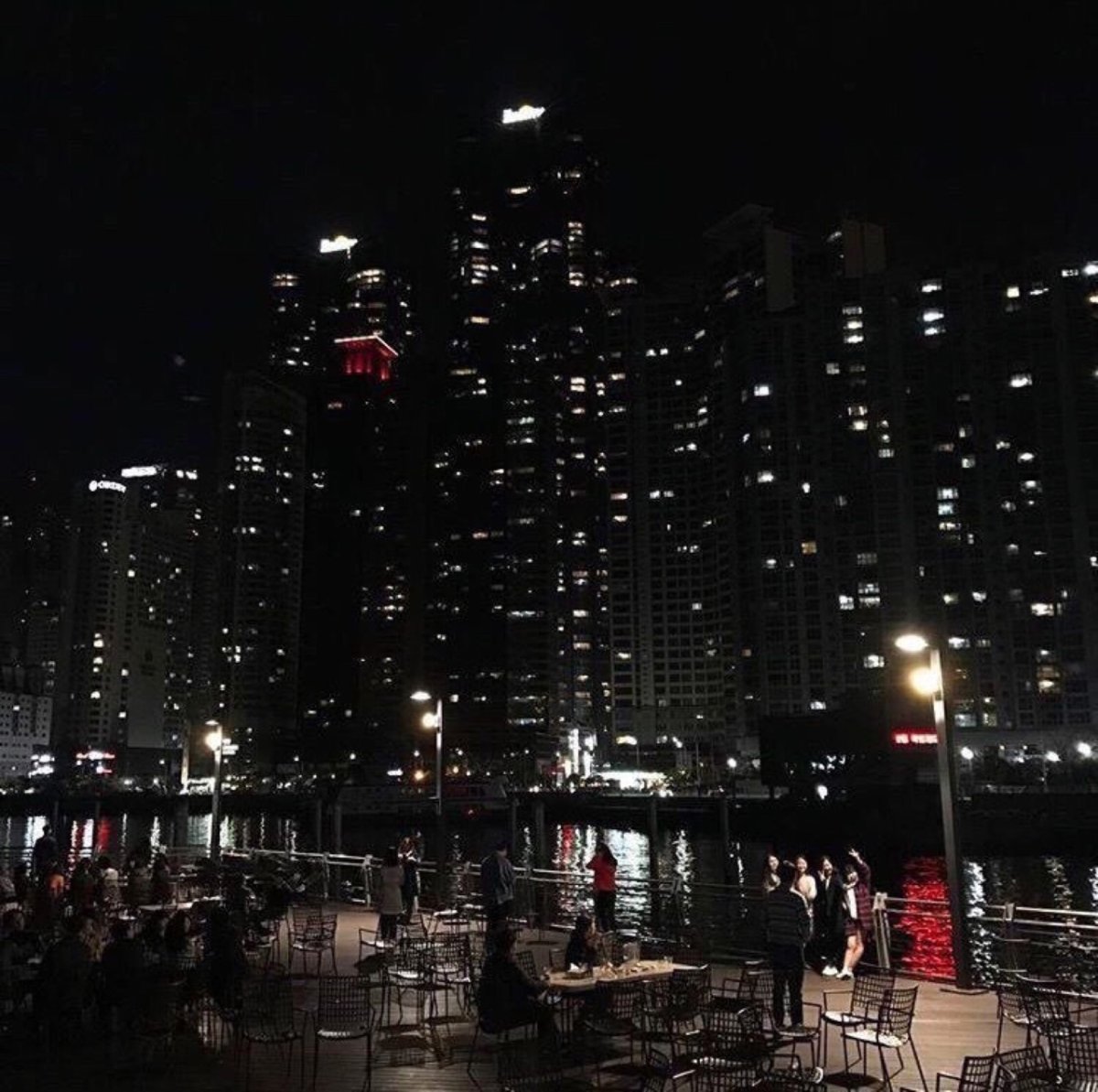 Корея Южная Сеул Эстетика чёрного ночной