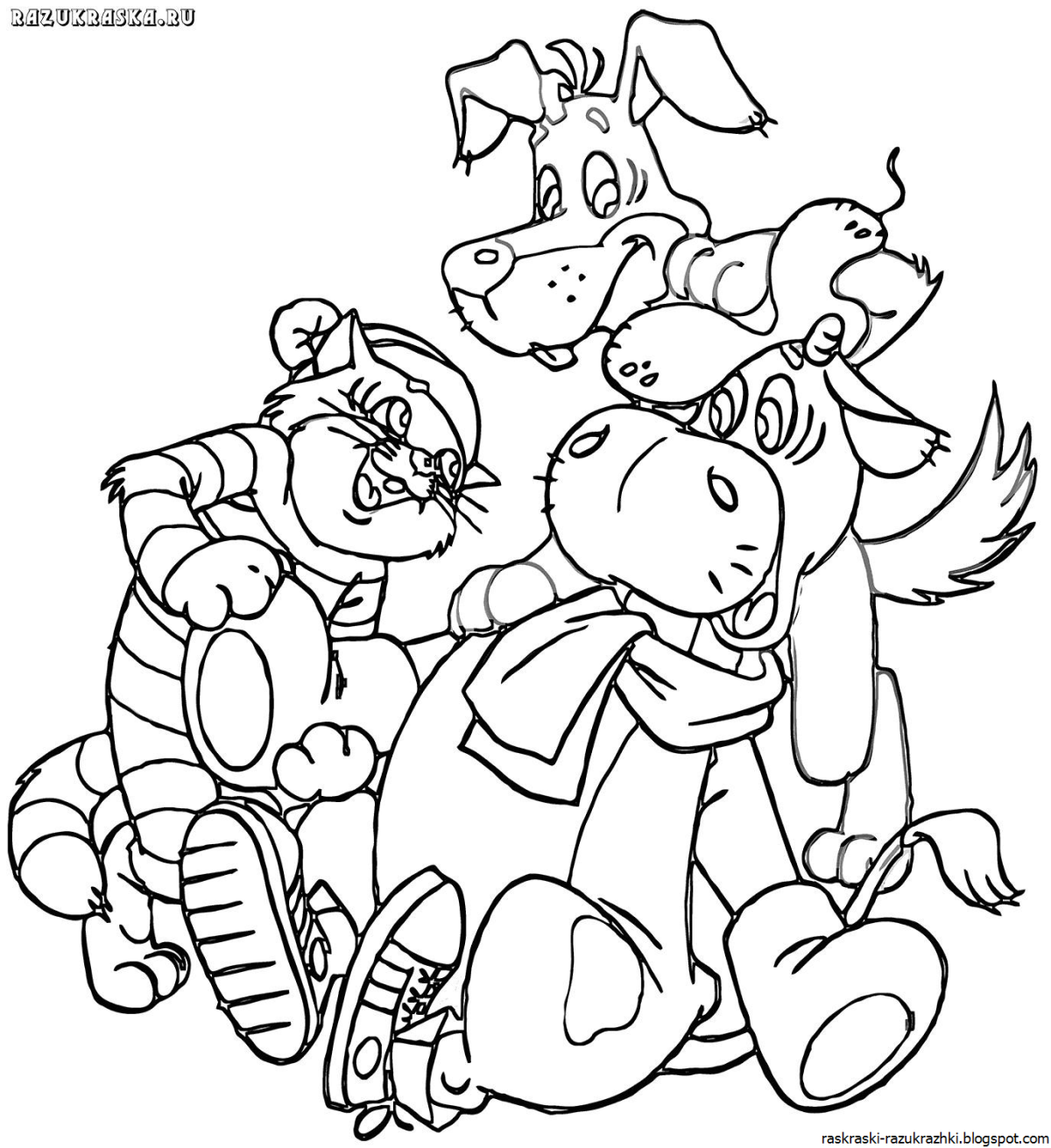 Раскраска Простоквашино дядя Федор