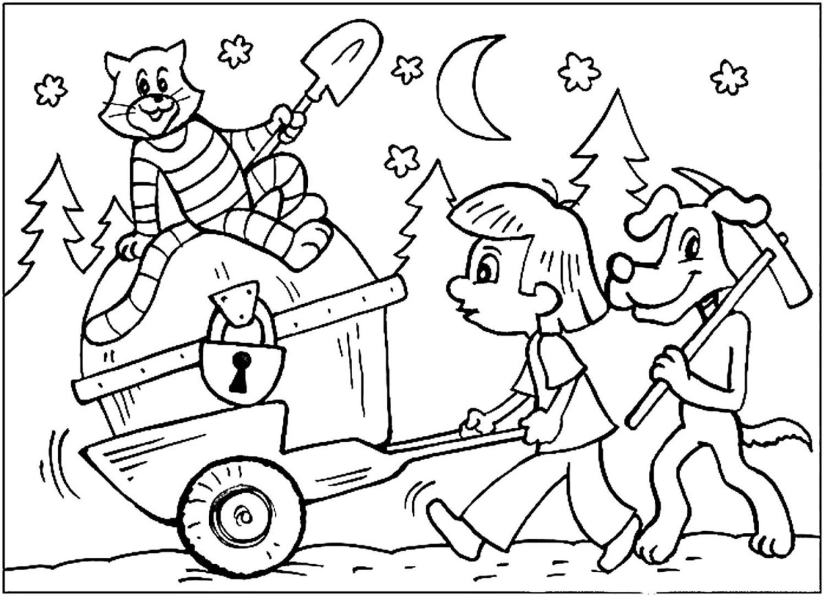 Герои из Простоквашино раскраска