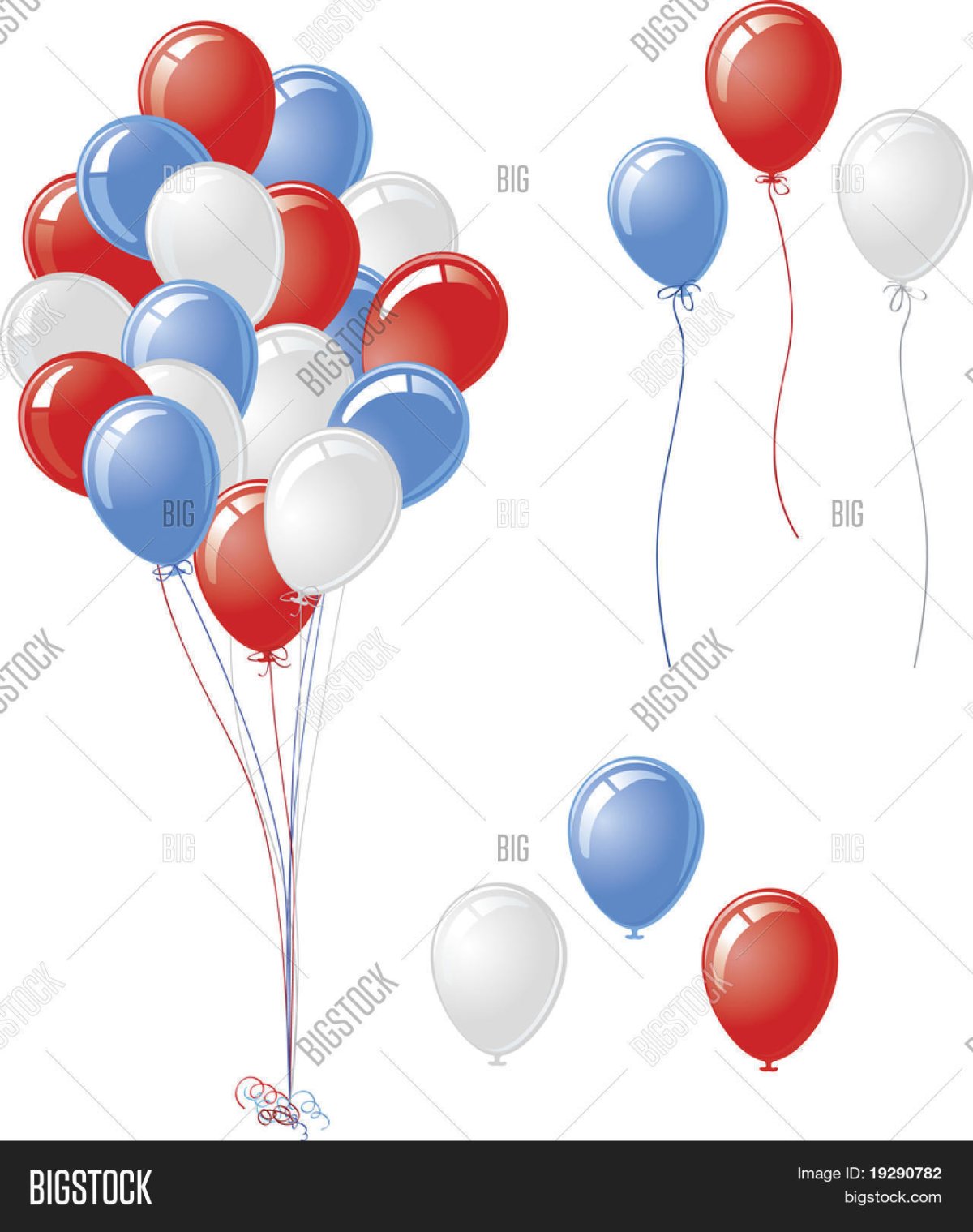 Фон с шарами сине красным