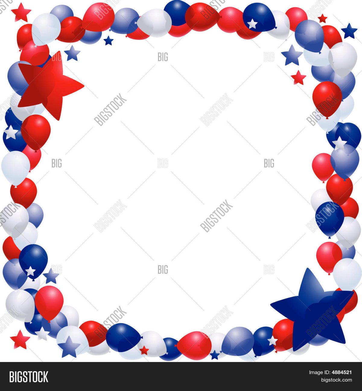 Шары звезда фольгированные Триколор