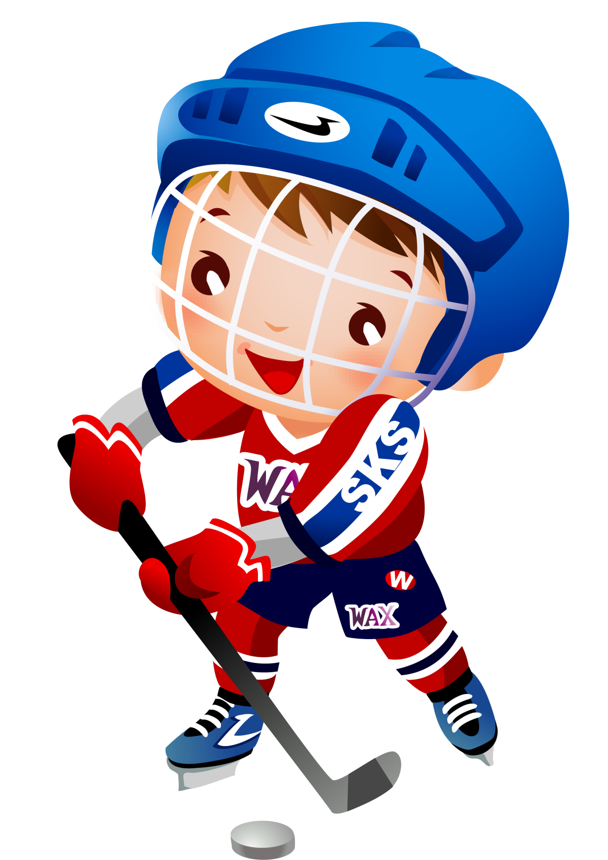 Флэт иллюстрация хоккеисты