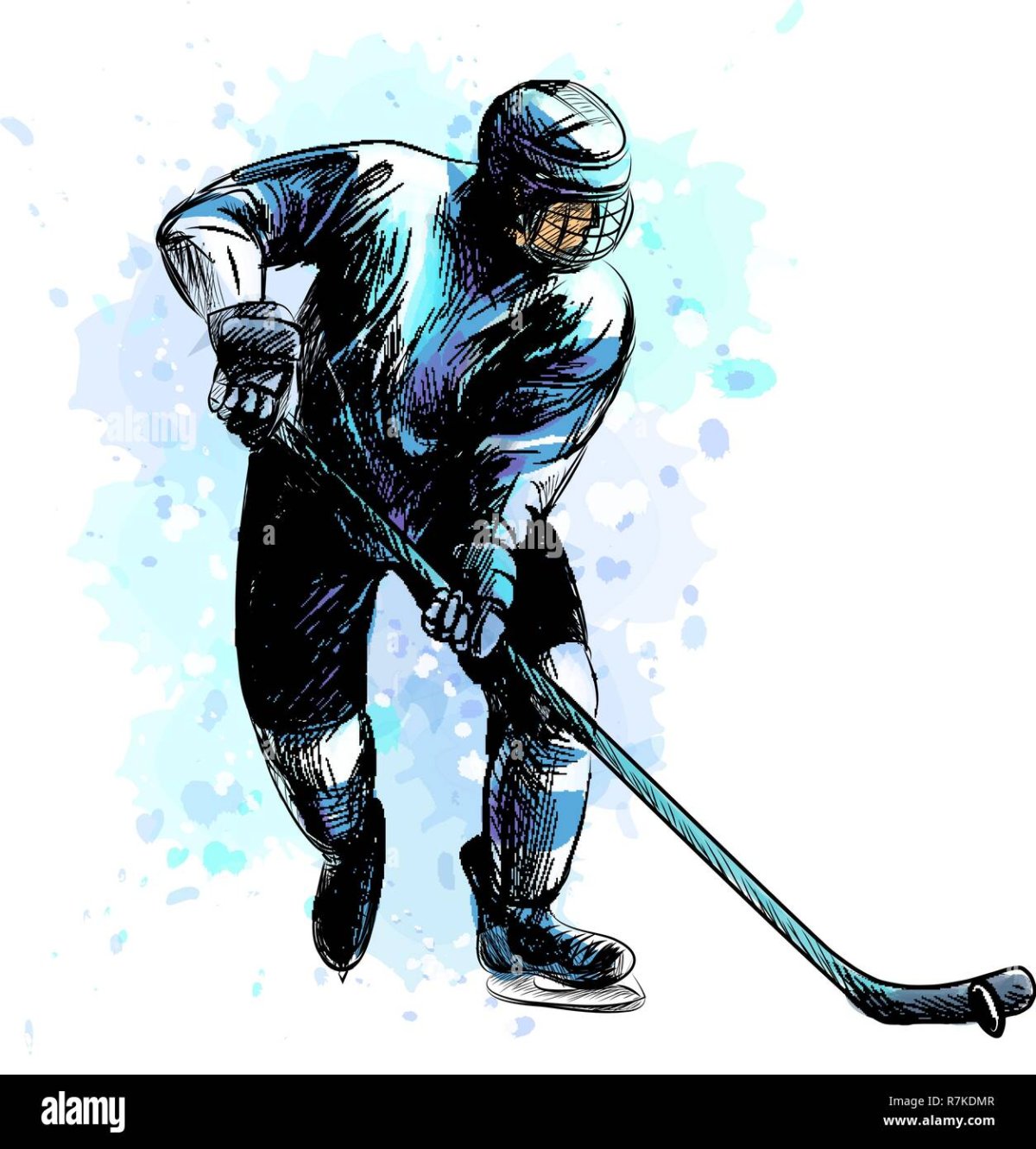 Хоккеист рисунок