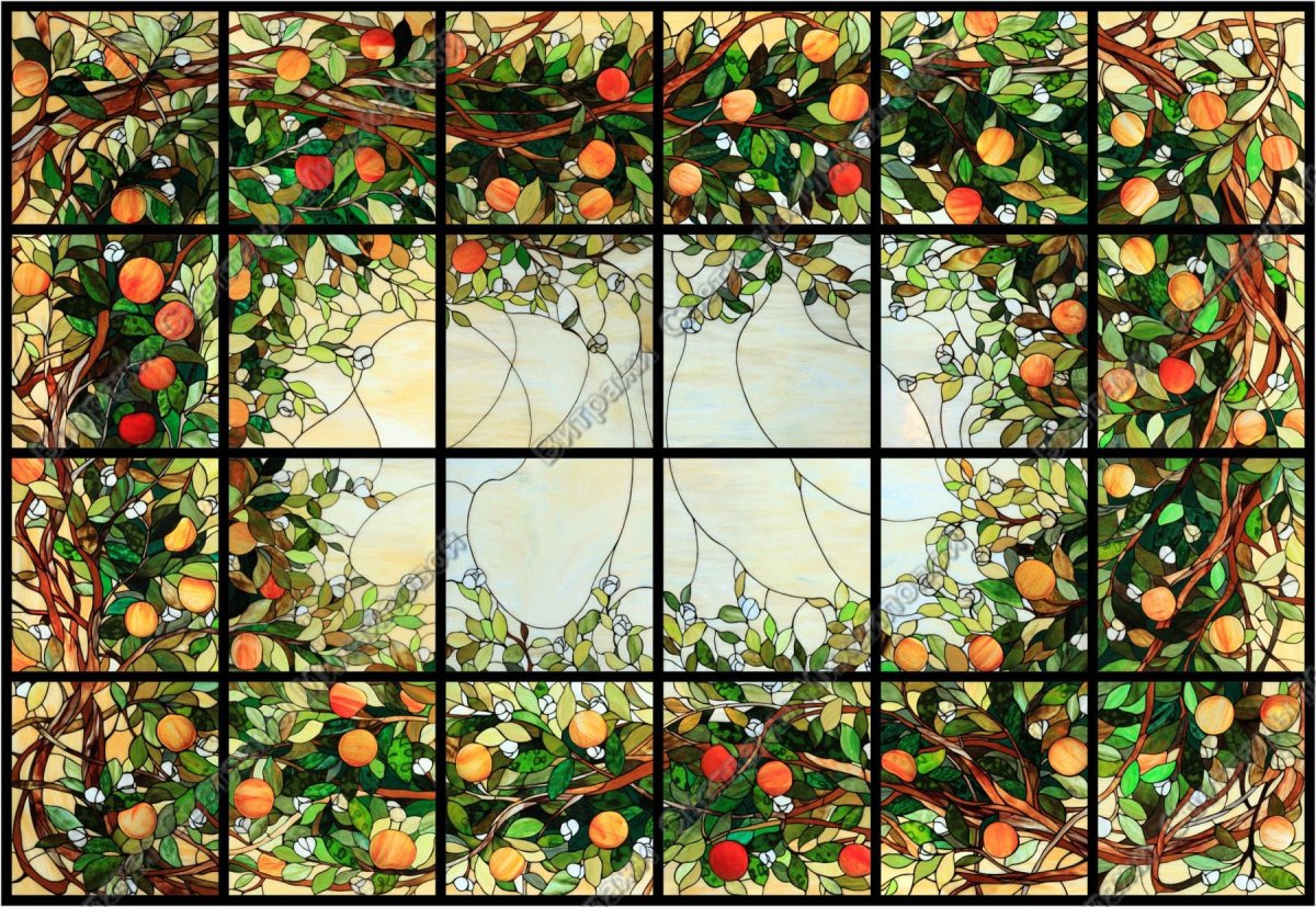 Витраж Райский сад