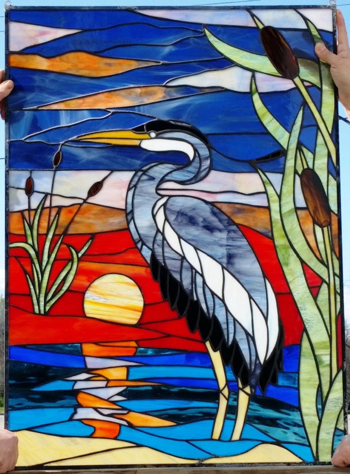 Птицы витраж мозаика