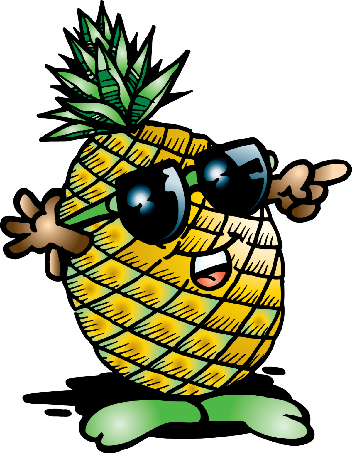 Ананас мультяшный
