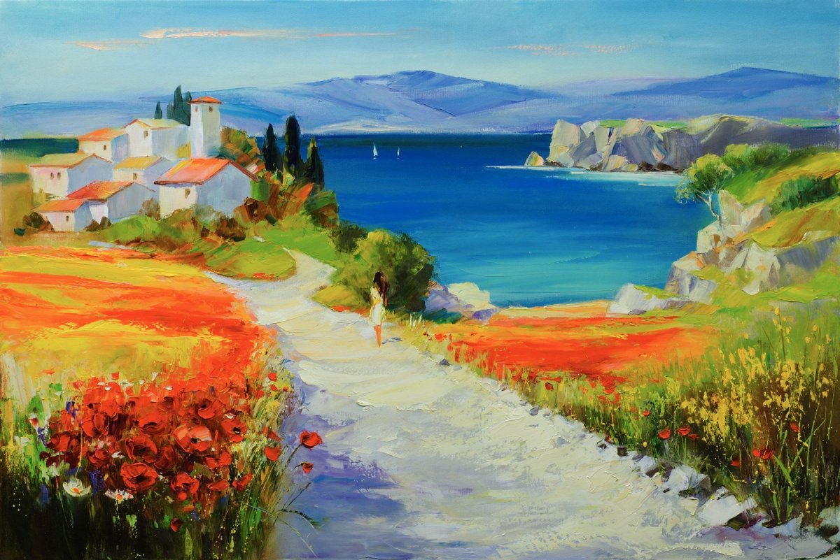 Пейзаж Тосканы мастихином