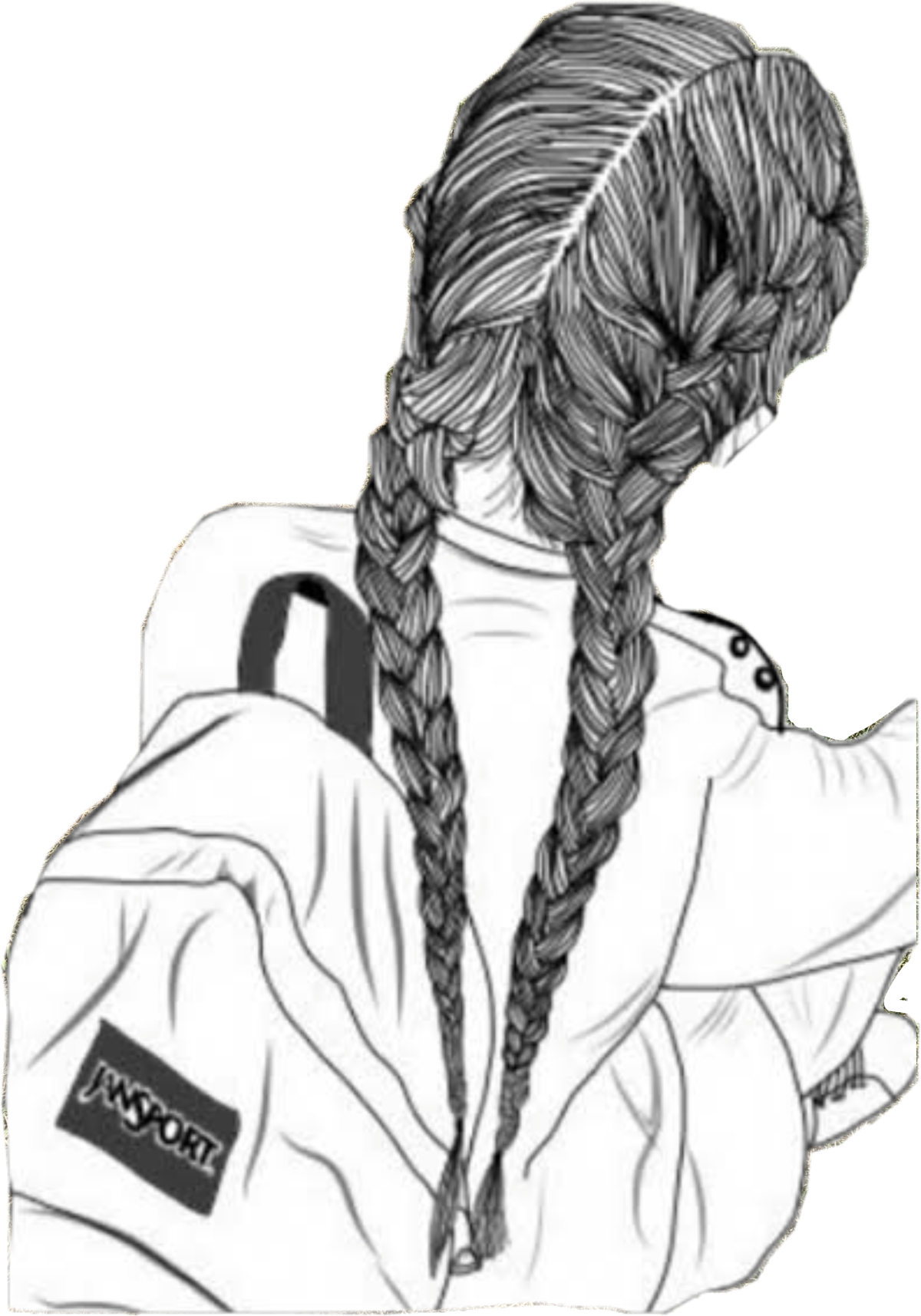 Раскраска девочка с косичками