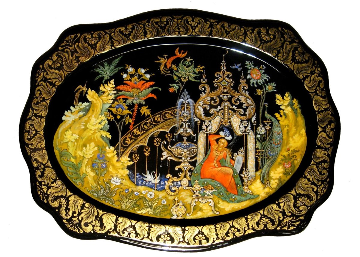 Палехская роспись Царевна лебедь