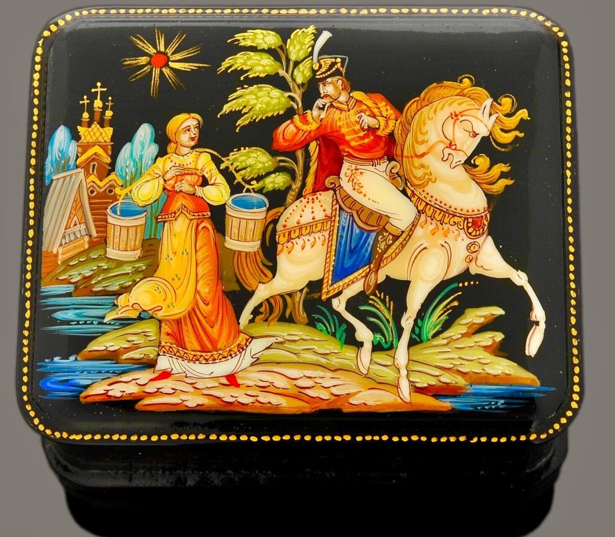 Рождество лаковая миниатюра Федоскино