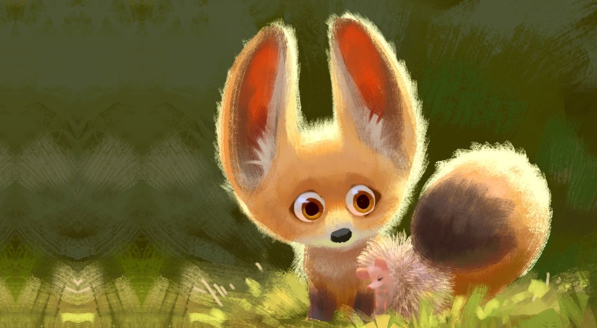 Еж и лиса арт