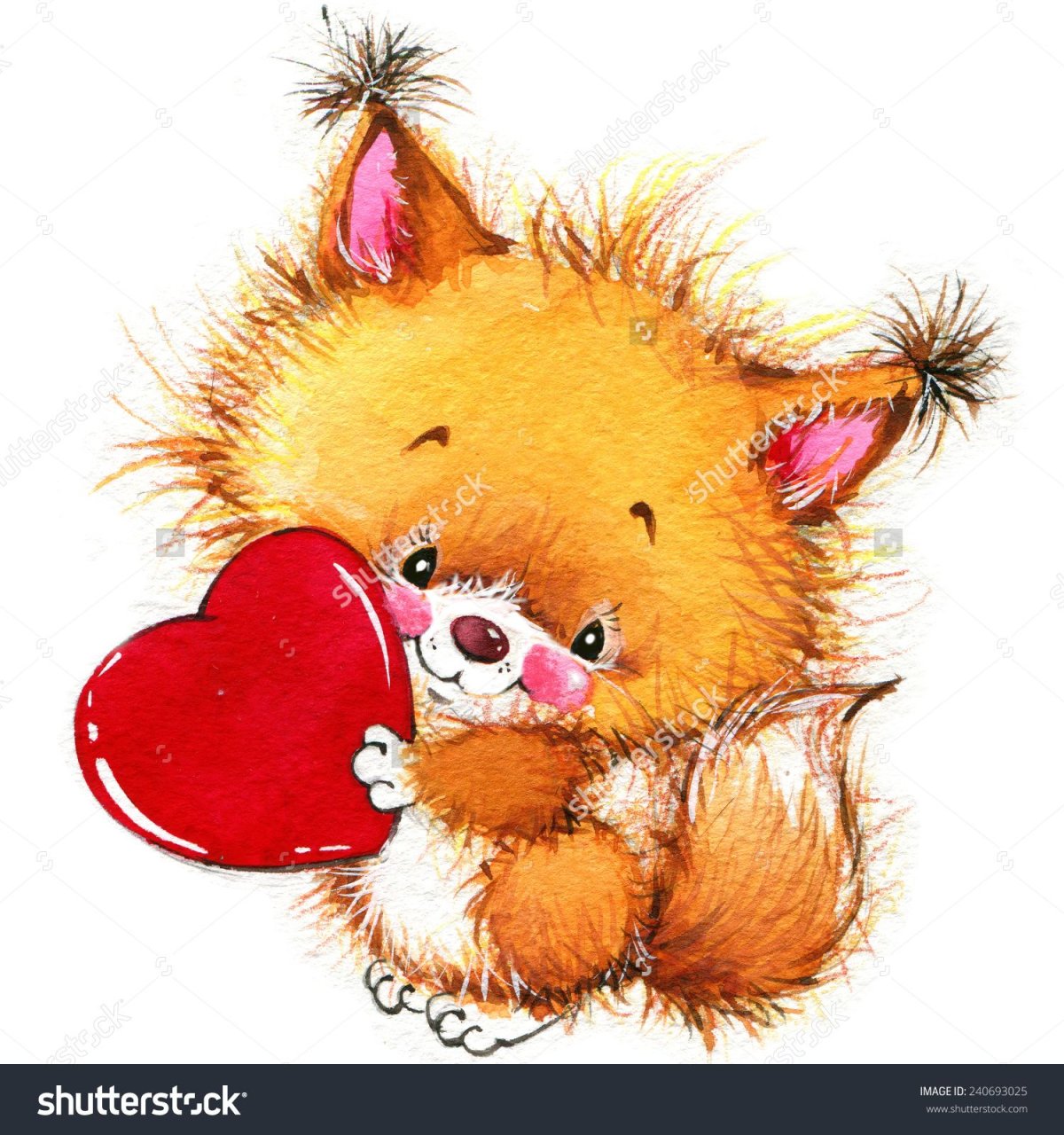 Обнимает лису