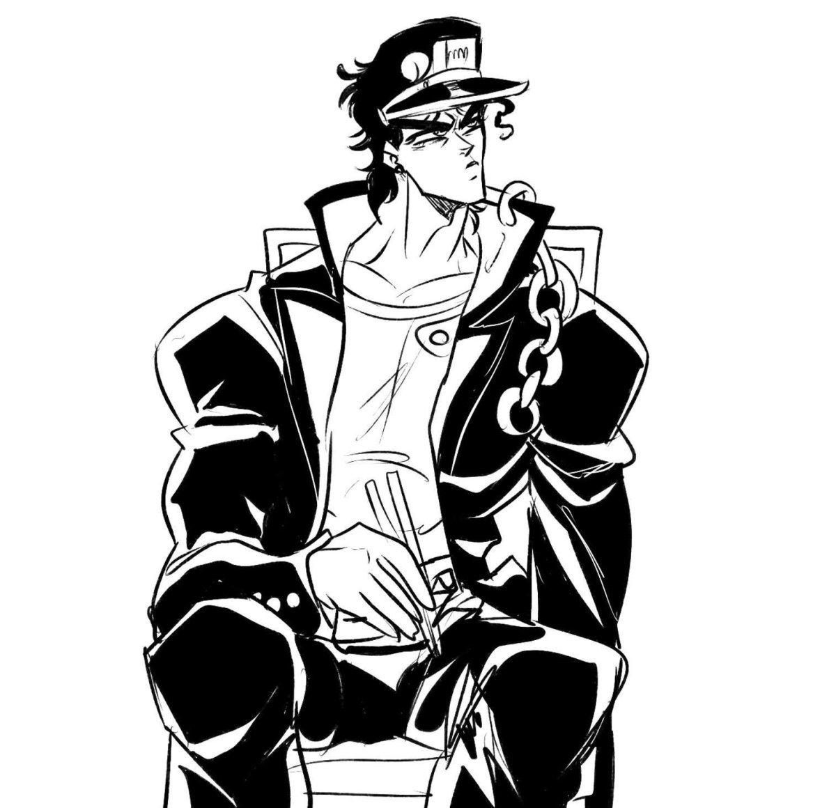 Джотаро Куджо черно белый