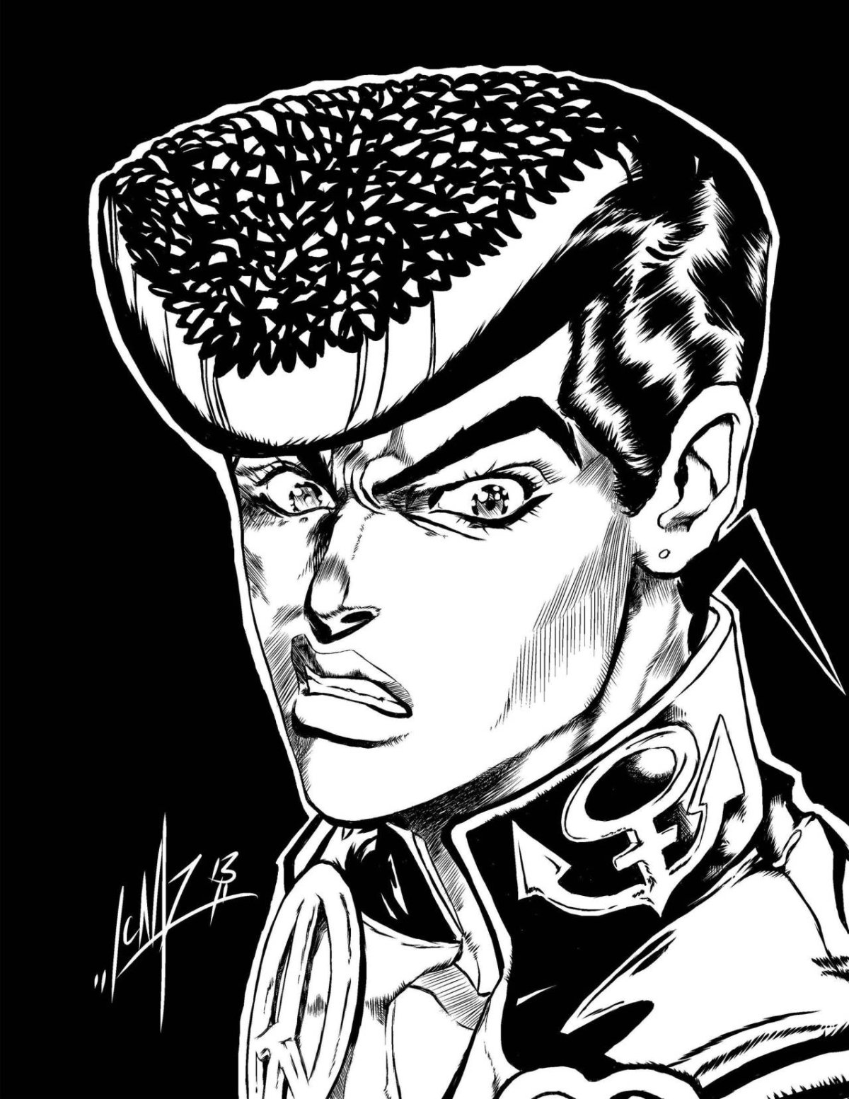 Джоске Хигашиката черно белый