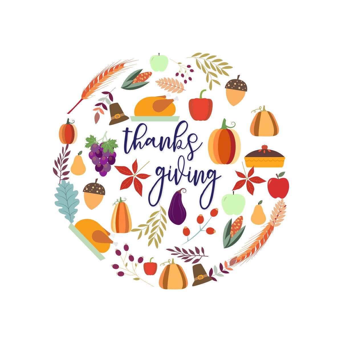 День Благодарения наклейки