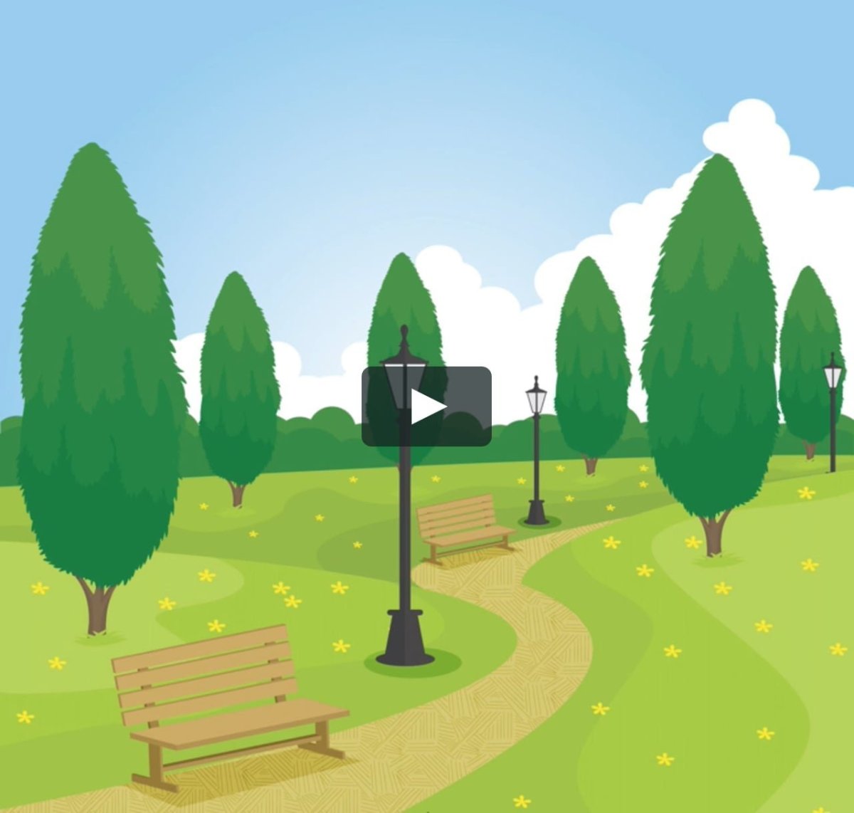 Фон парк мультяшный