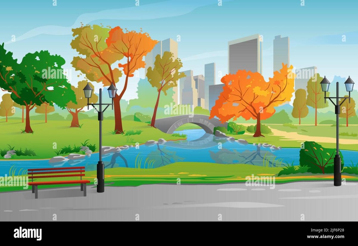 Мультяшный ландшафт осень