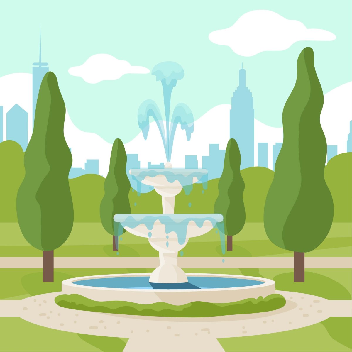 Рисование парка