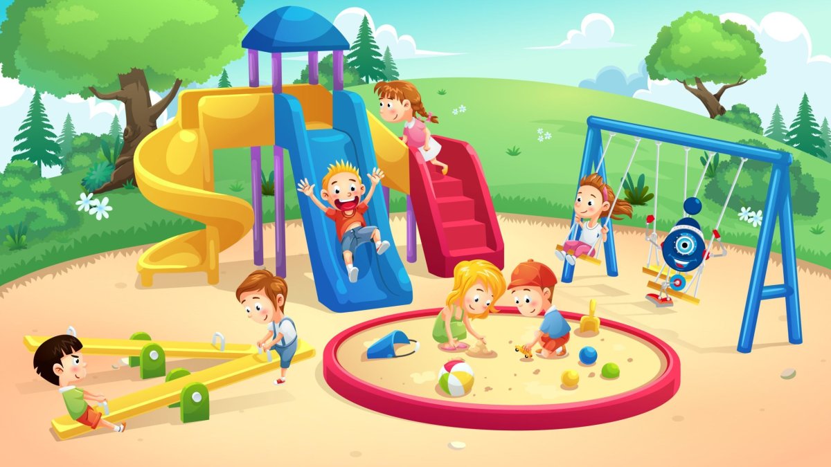 Детская площадка мультяшная