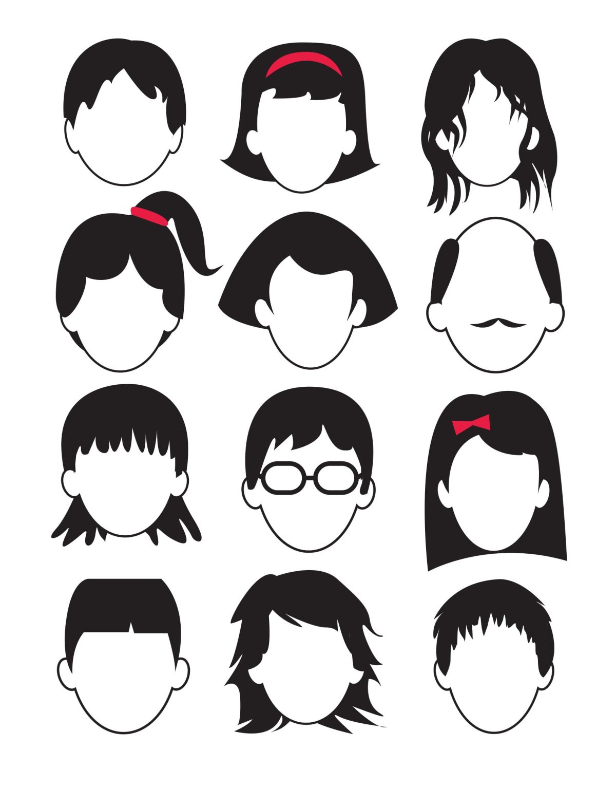 Трафарет лица для рисования