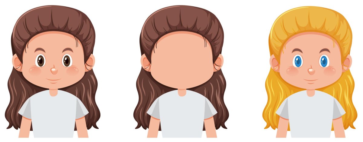 Пустое лицо девочки для детей