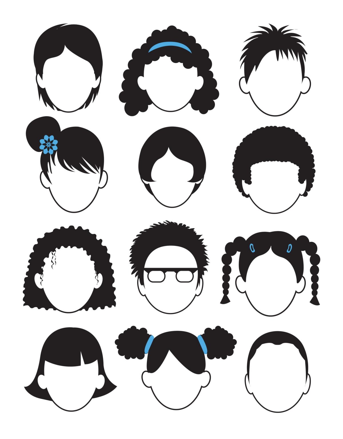 Лицо шаблон для рисования для детей