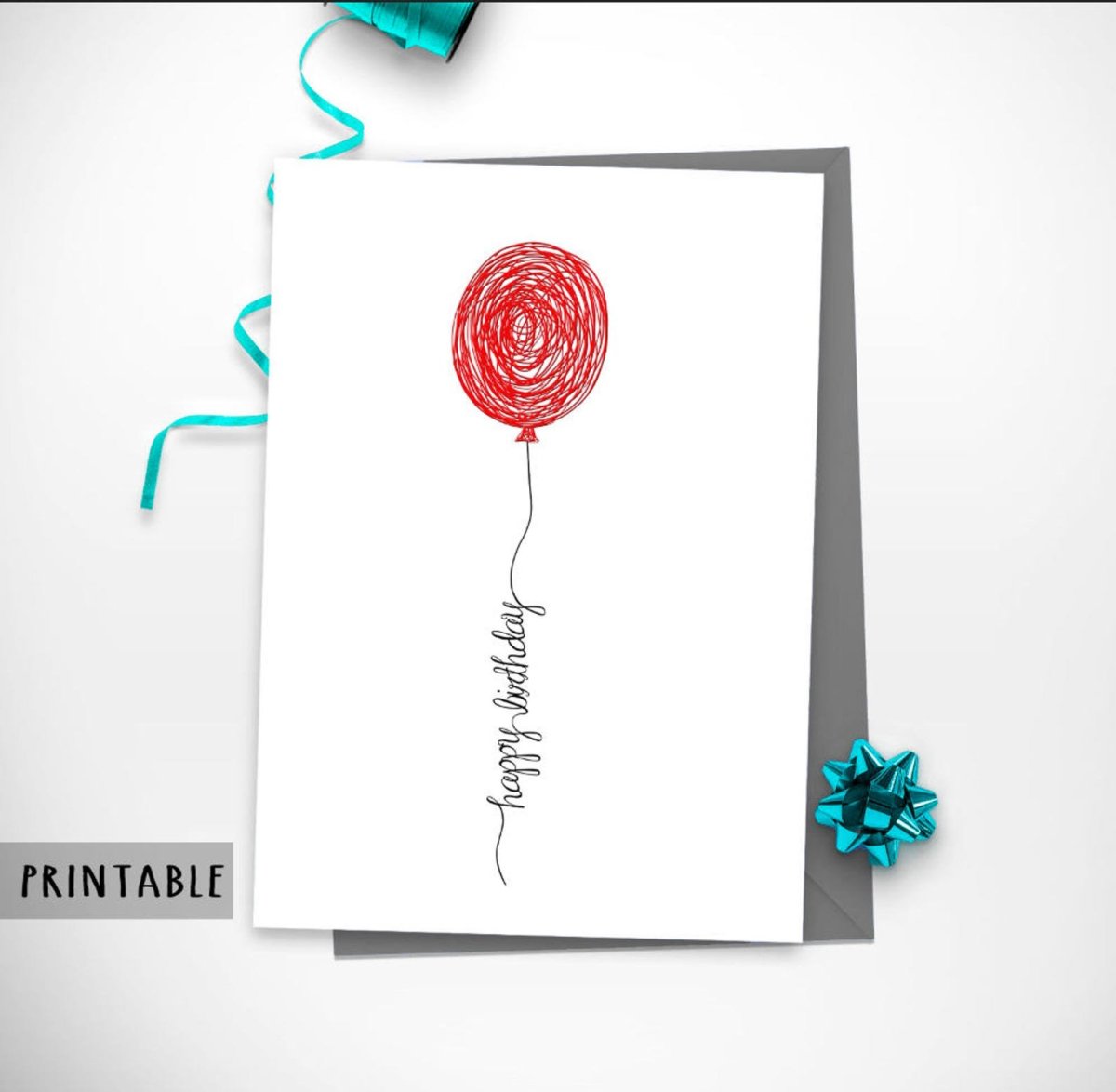 Открытка с днём рождения Минимализм