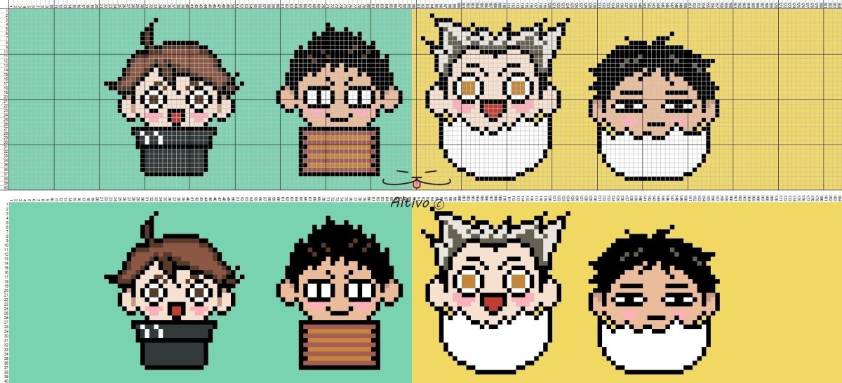 Рисование по клеткам Наруто