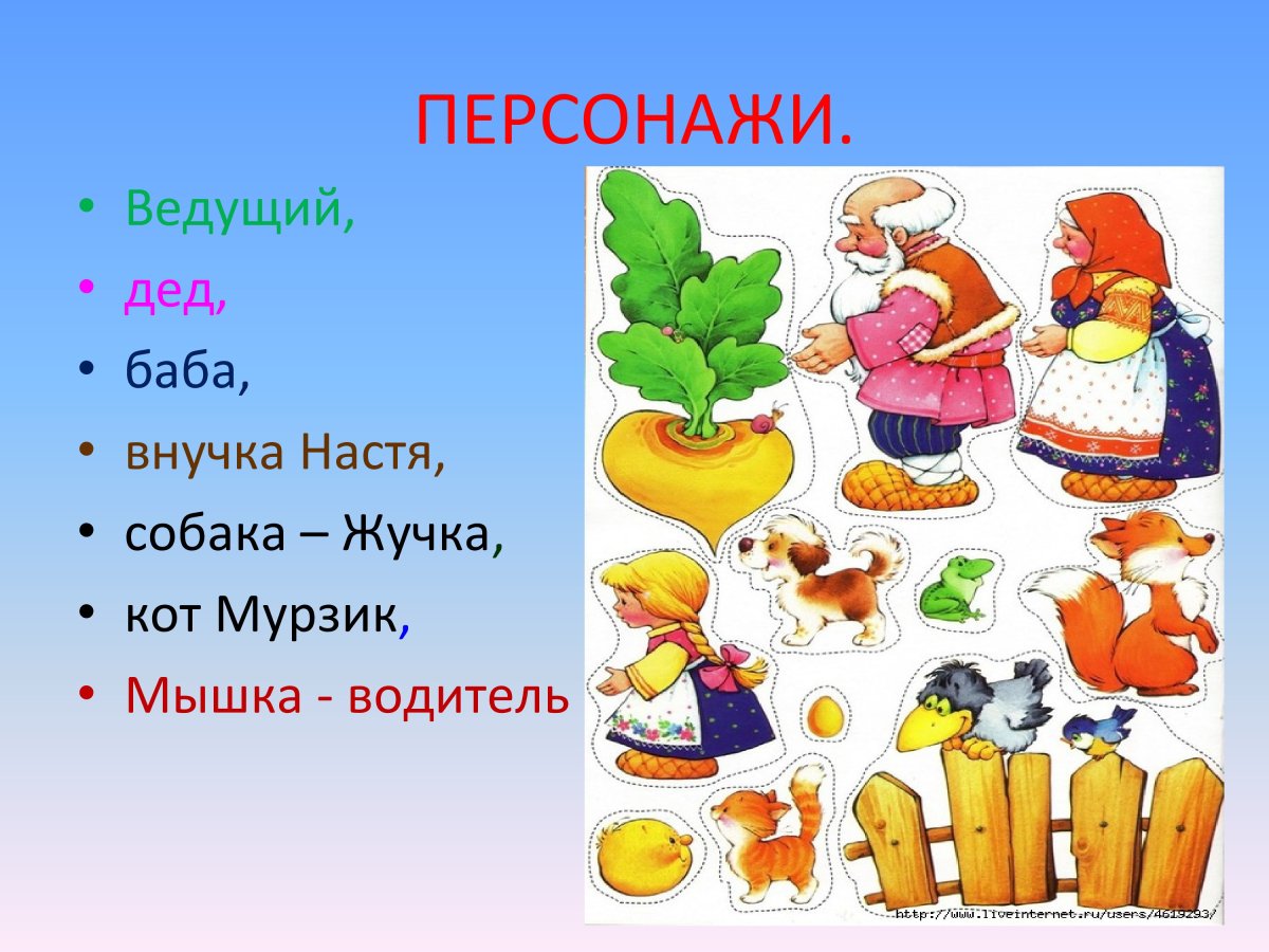 Герои Репки для кукольного театра