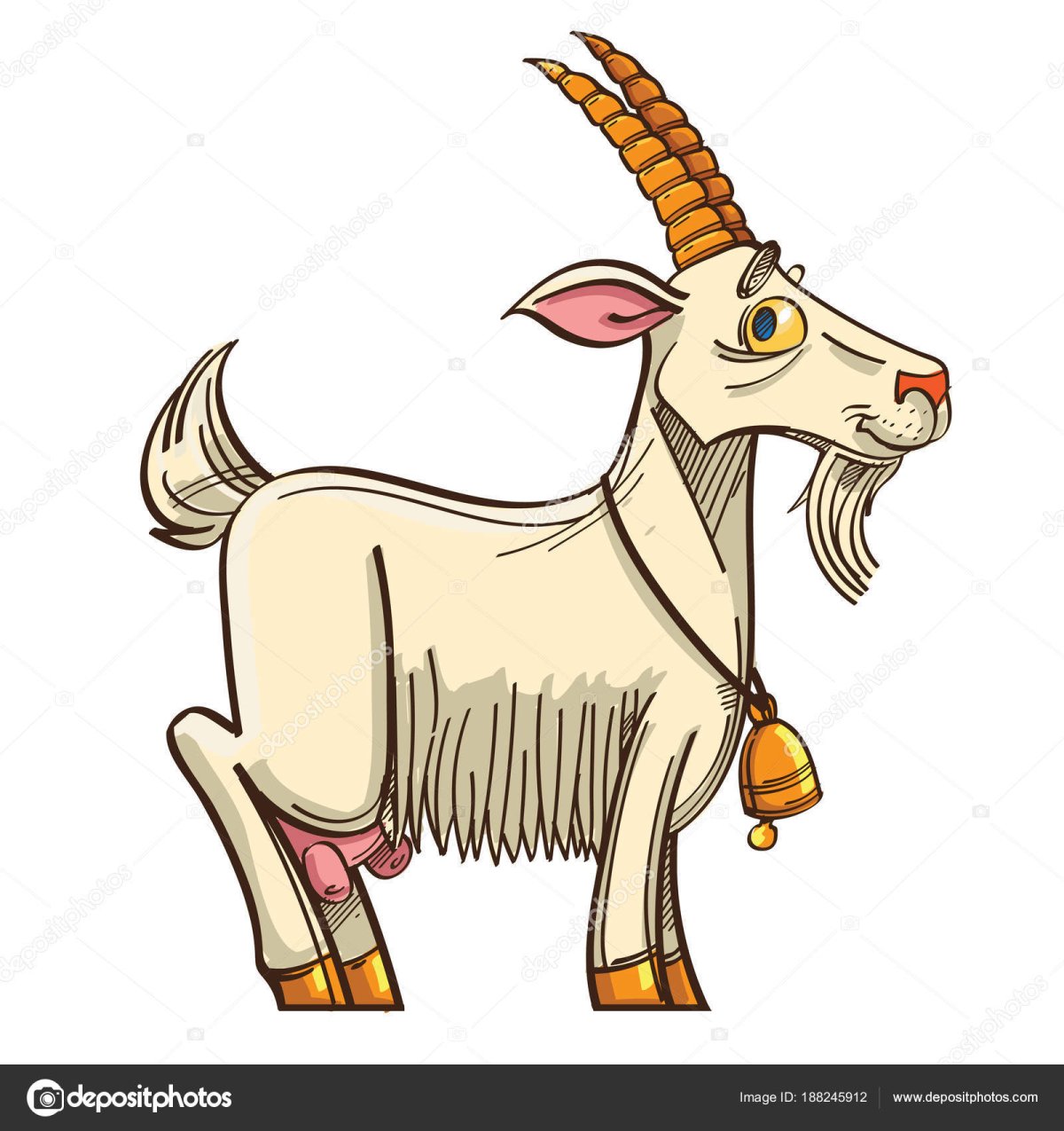 Домашние животные коза мультяшная