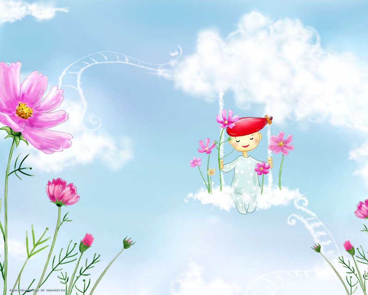 Детские цветочные фоны