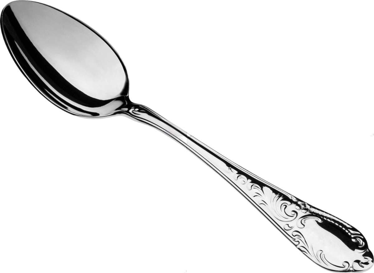 Ложка чайная вектор чб