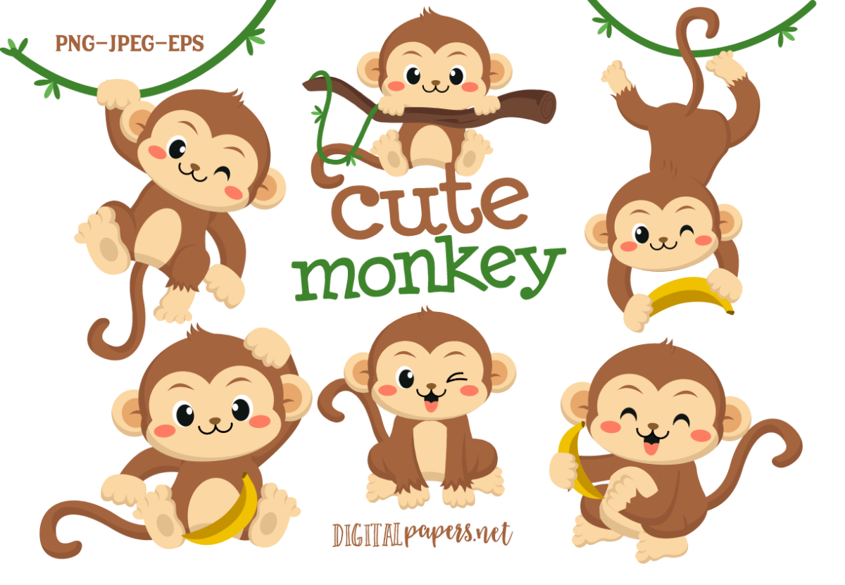 Клипарт обезьяна в шарфике