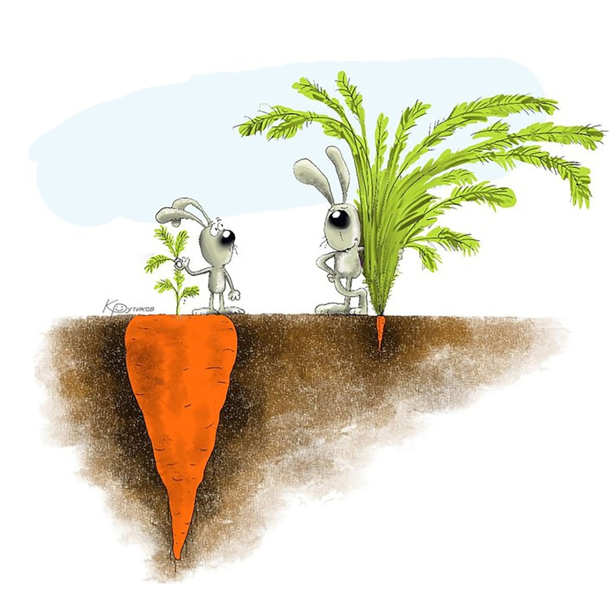 Большая и маленькая морковка