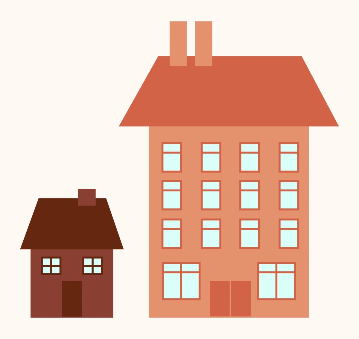 Большой и маленький домик