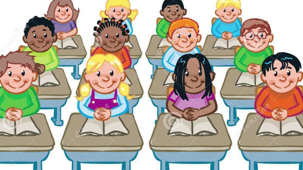 Дети сидят на уроке рисунок