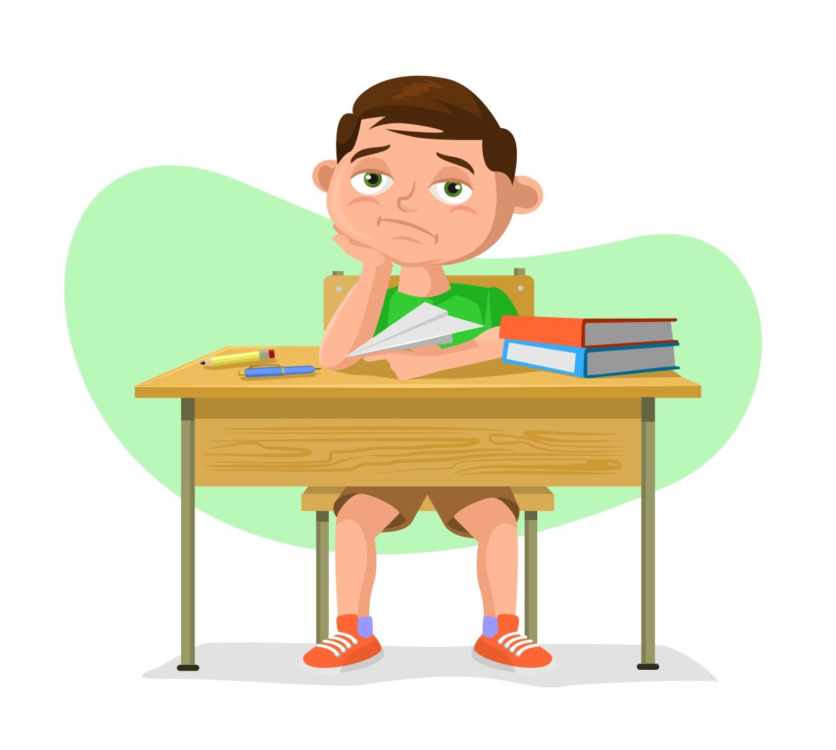 Ученики за партой мультяшные