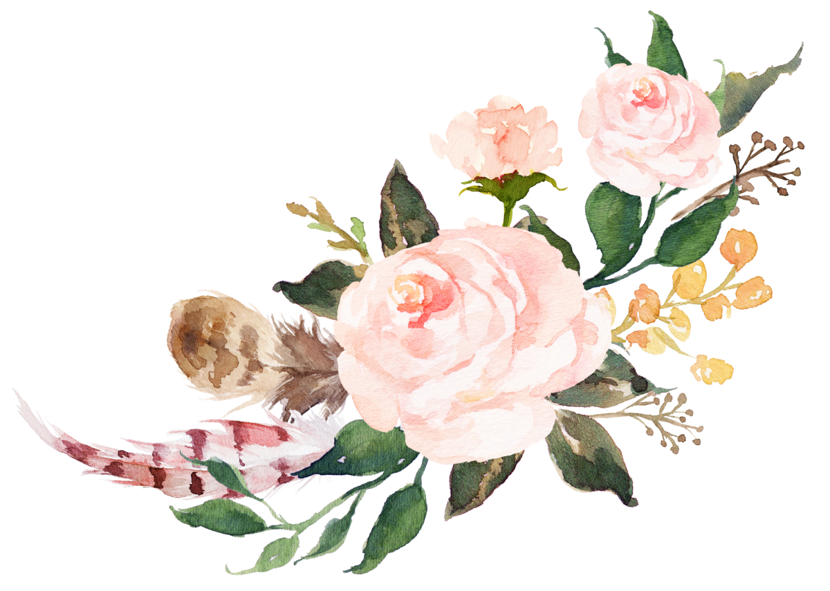 Цветы акварель на прозрачном фоне